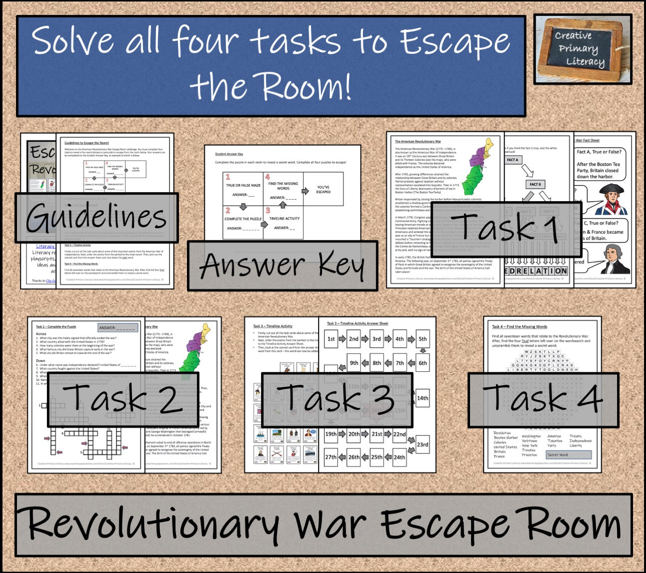 American Revolutionary War Escape Room Activity