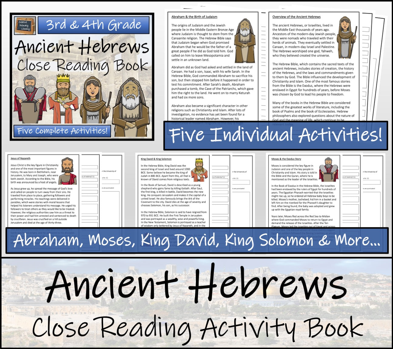 Ancient Hebrews Close Reading Comprehension Book | 3rd Grade & 4th Grade