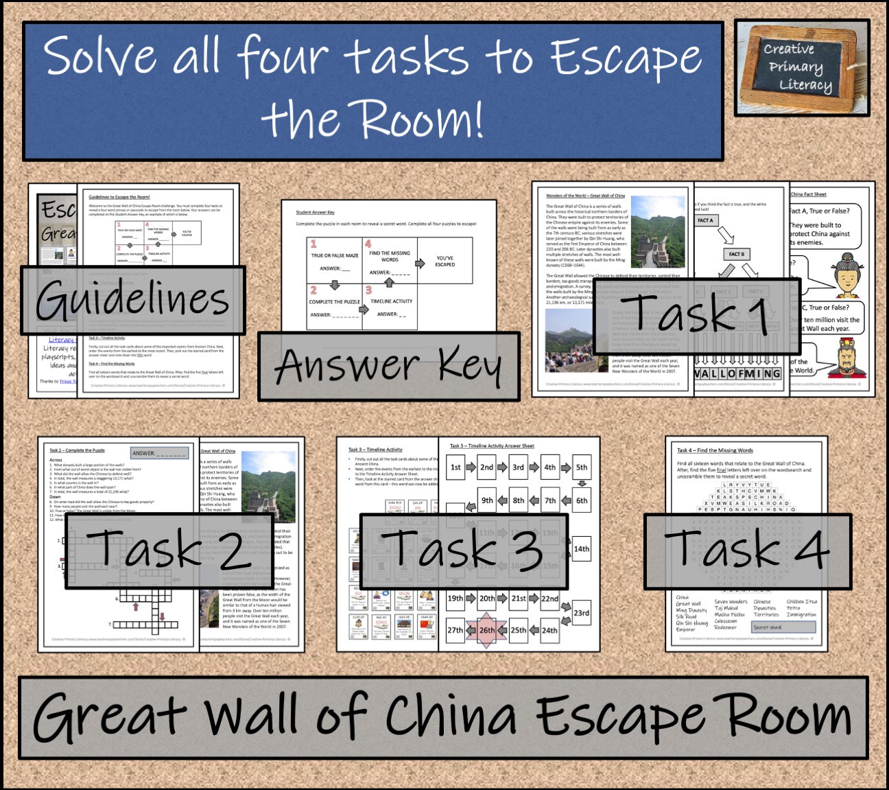 Great Wall of China Escape Room Activity