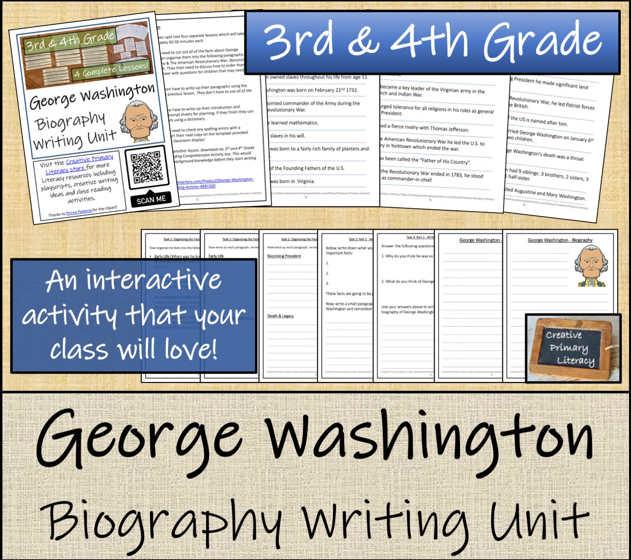 George Washington Biography Writing Unit | 3rd Grade & 4th Grade