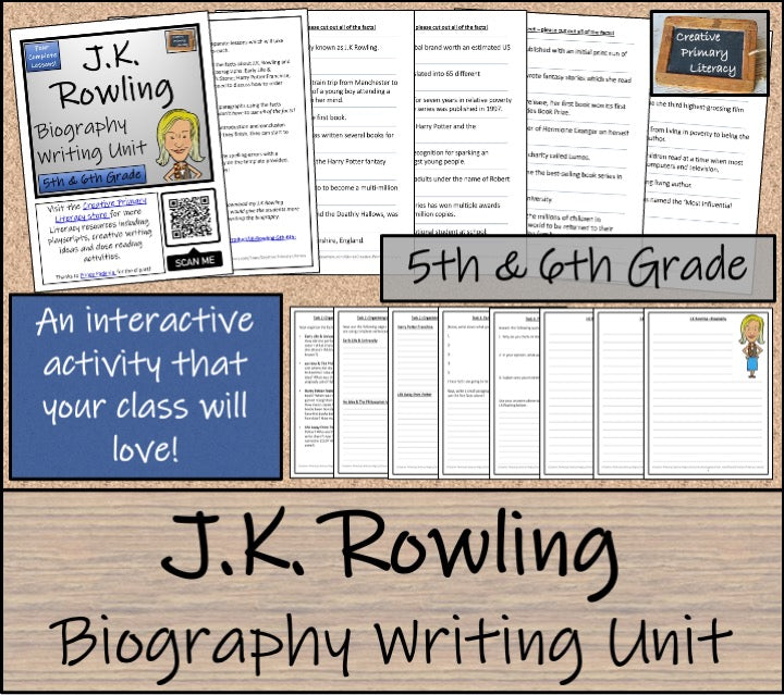 J.K. Rowling Biography Writing Unit | 5th Grade & 6th Grade