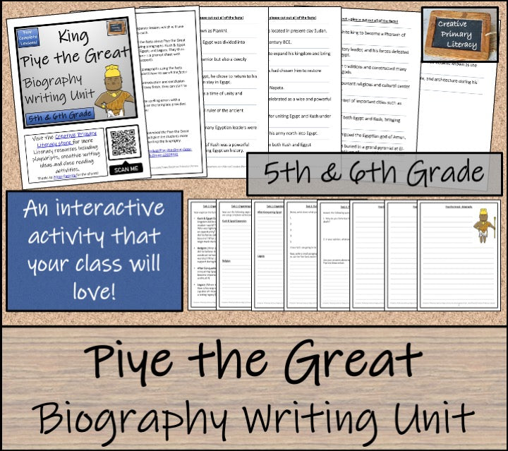 Piye the Great Biography Writing Unit | 5th Grade & 6th Grade