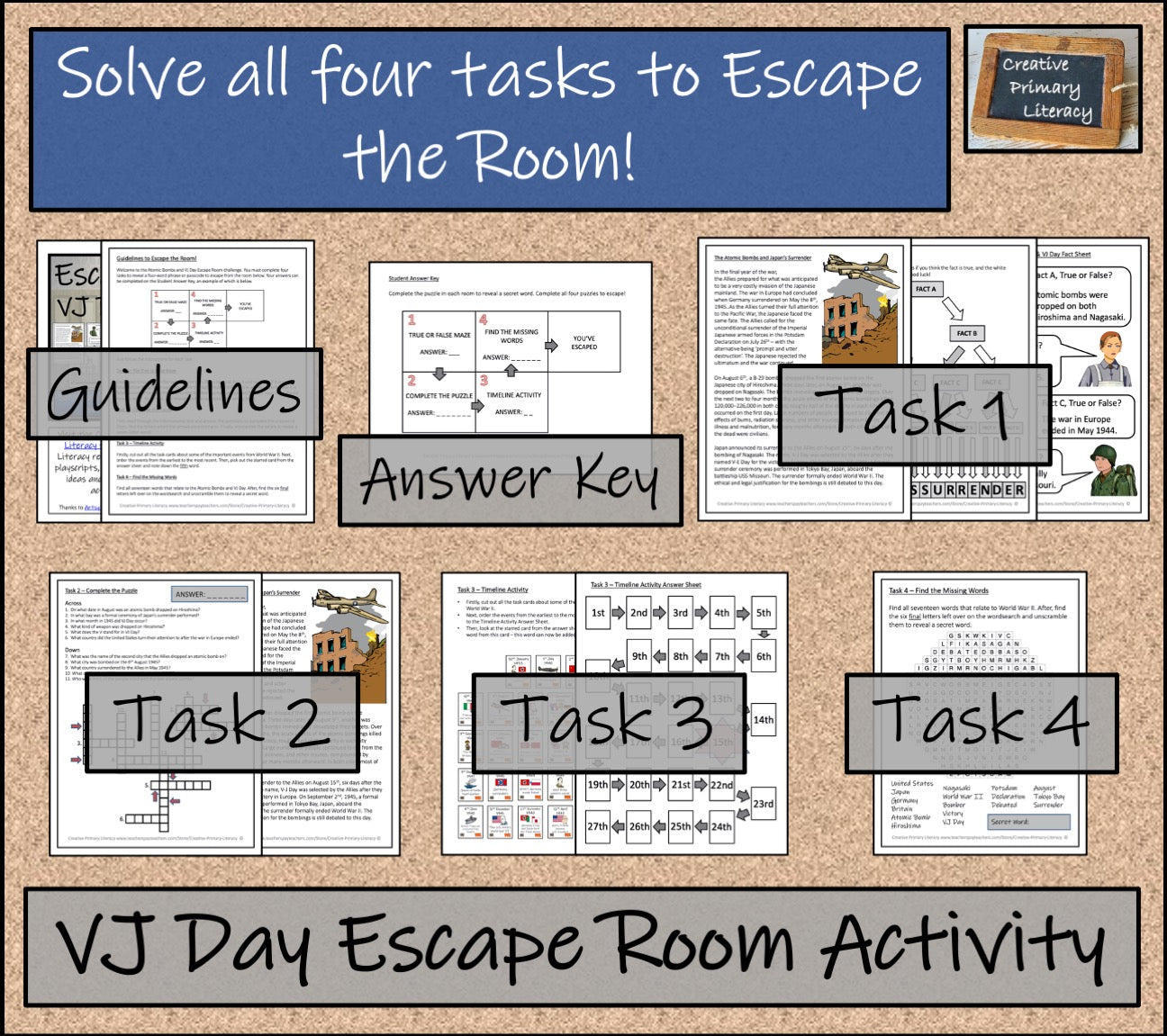 Atomic Bombs and VJ Day Escape Room Activity