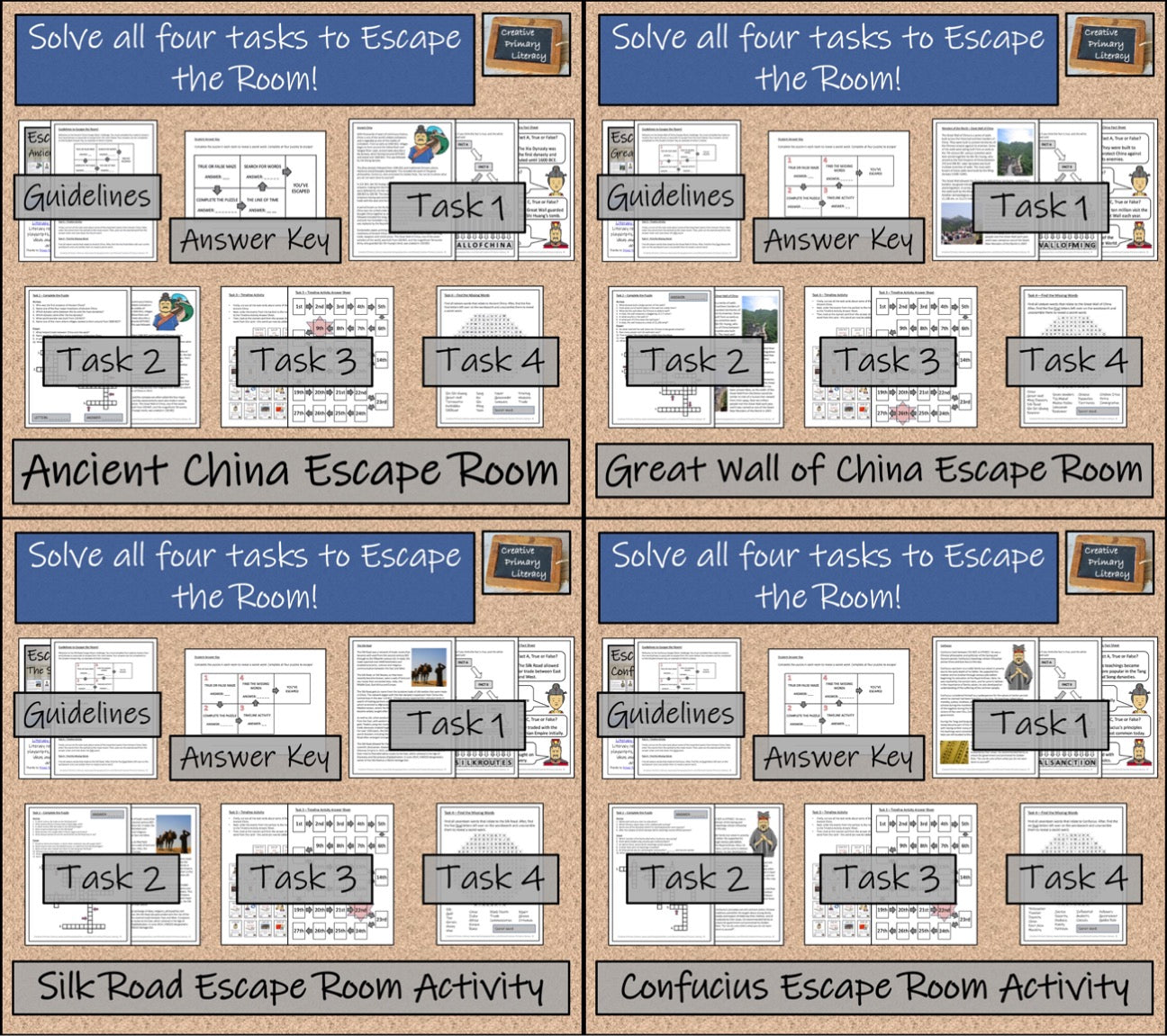 Ancient China Escape Room Activity Bundle | 5th Grade & 6th Grade