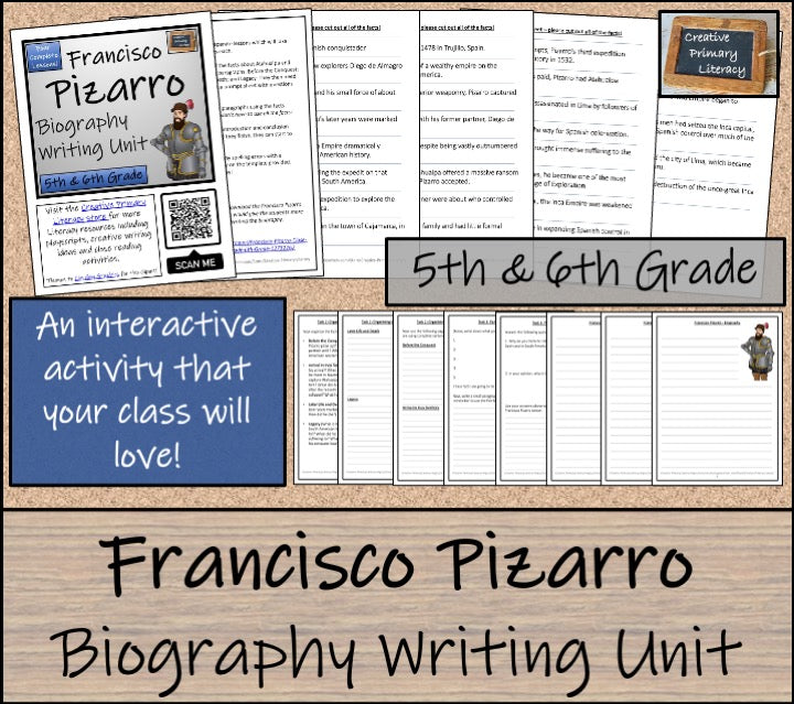 Francisco Pizarro Biography Writing Unit | 5th Grade & 6th Grade