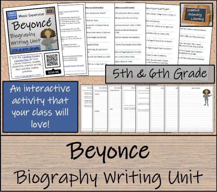 Beyonce Biography Project & Writing Unit | 5th Grade & 6th Grade ...