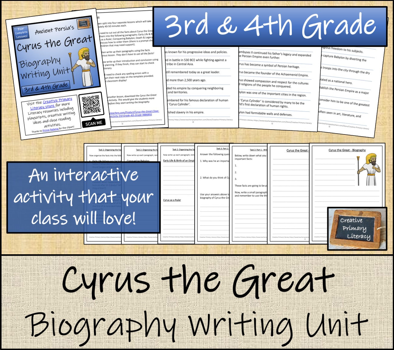 Cyrus the Great Biography Writing Unit | 3rd Grade & 4th Grade