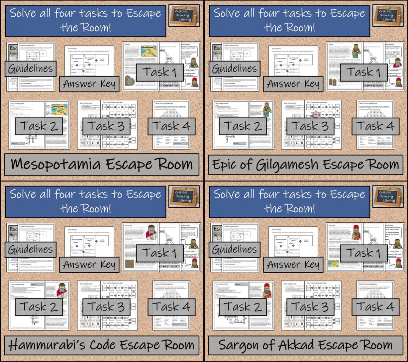 Ancient Mesopotamia Escape Room Activity Bundle | 5th Grade & 6th Grade