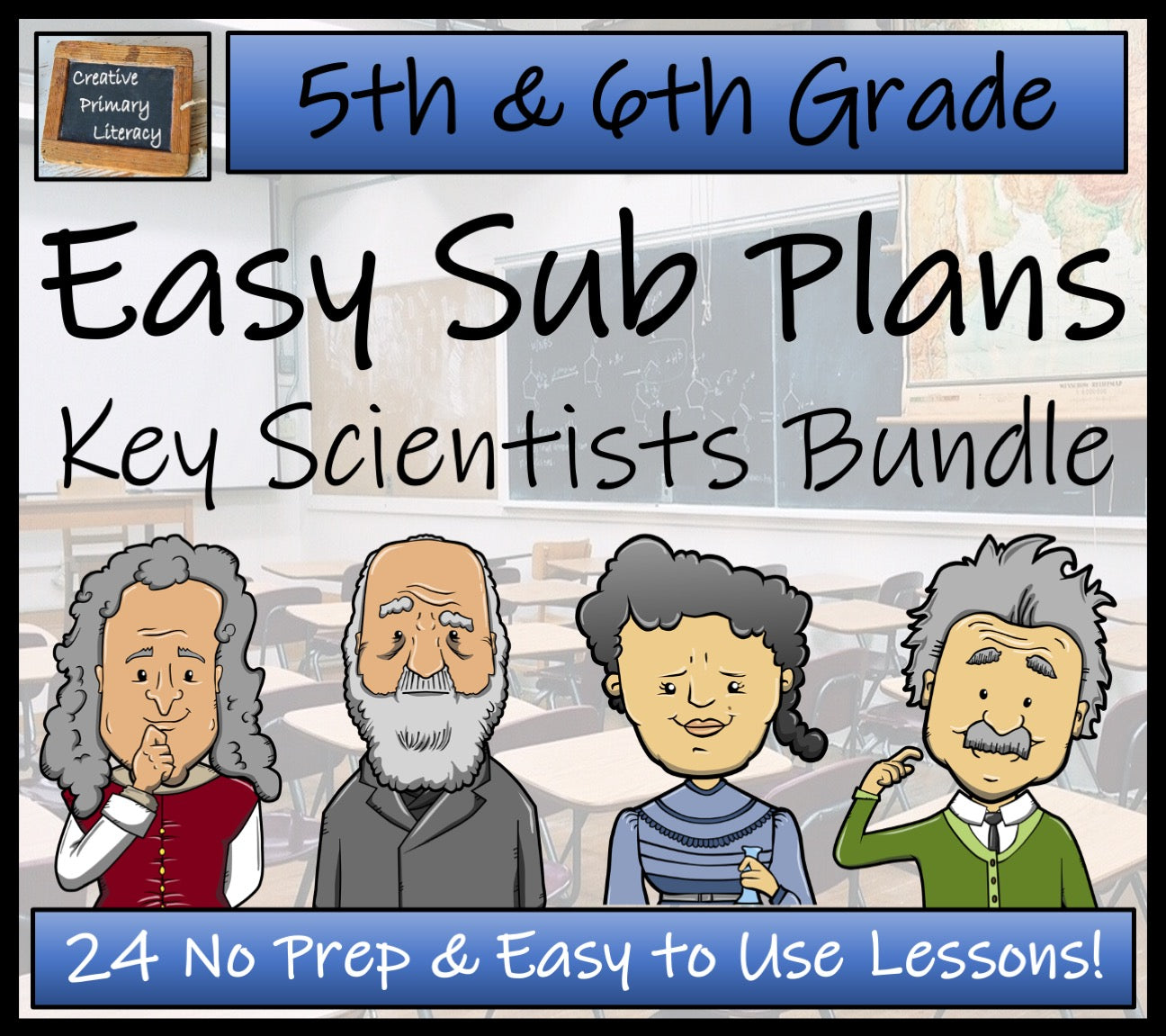 Emergency Sub Plans | Key Scientists Bundle | 5th Grade & 6th Grade