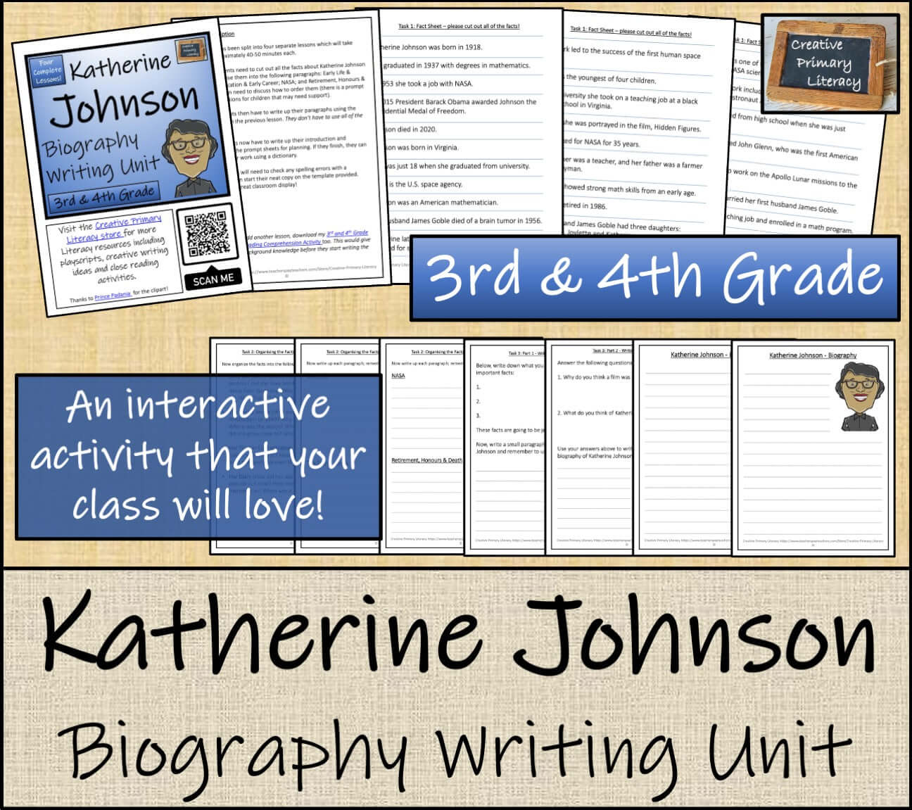 Katherine Johnson Biography Project & Writing Unit | 3rd Grade & 4th Grade