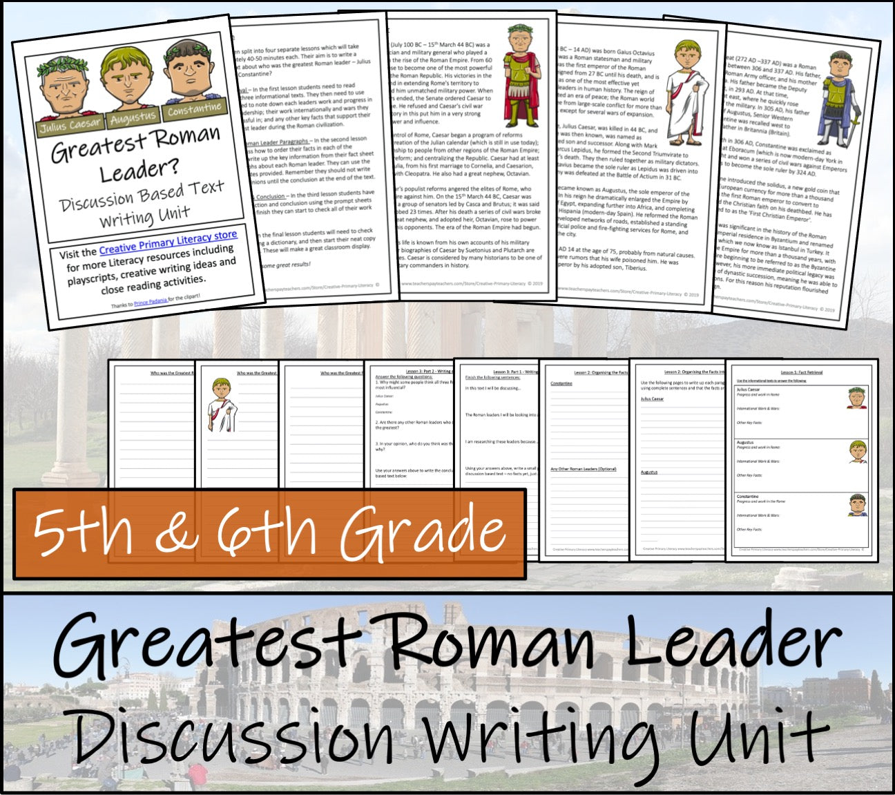 Ancient Rome's Greatest Leader Opinion Writing Unit | 5th Grade & 6th Grade