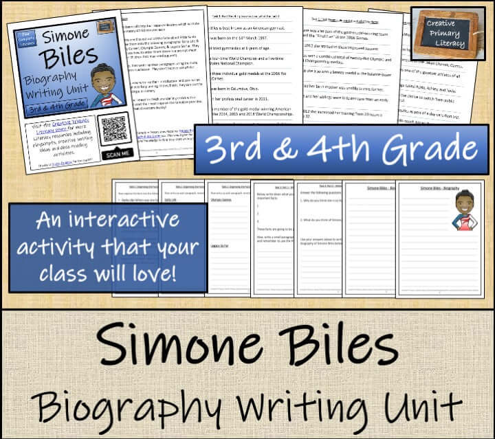 Simone Biles Biography Project & Writing Unit | 3rd Grade & 4th Grade