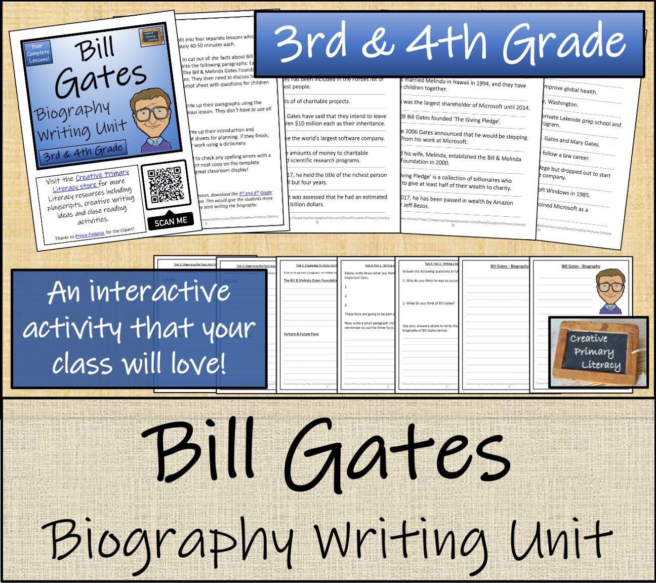 Bill Gates Biography Project & Writing Unit | 3rd Grade & 4th Grade