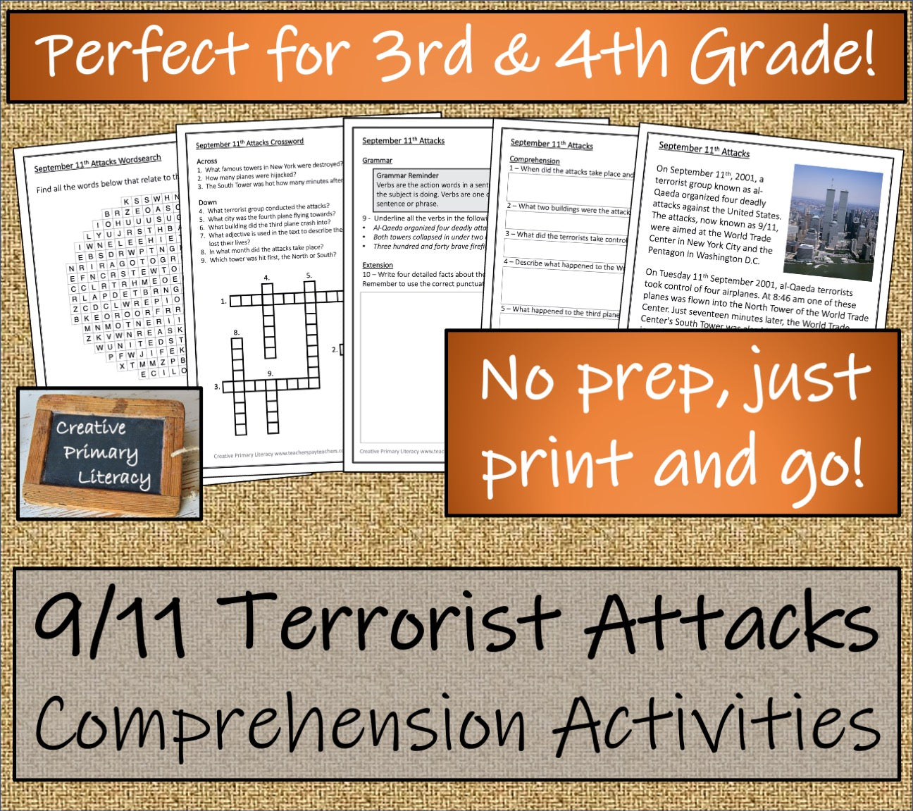 9/11 Terrorist Attacks Close Reading Comprehension Activity | 3rd & 4th Grade