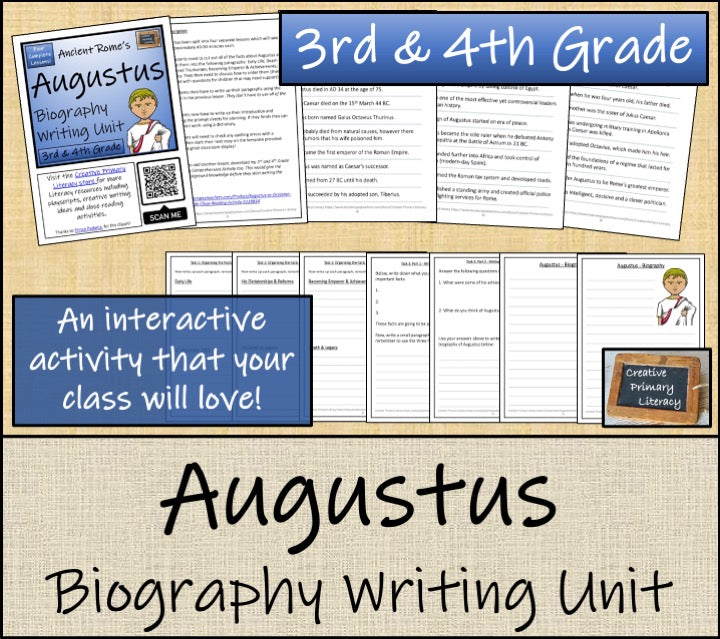 Augustus Biography Writing Unit | 3rd Grade & 4th Grade