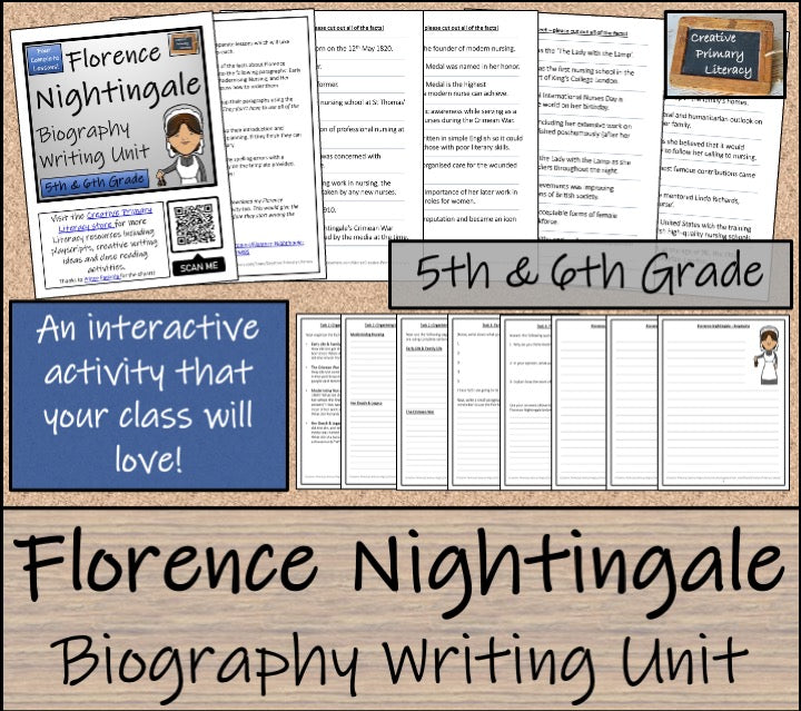 Florence Nightingale Biography Writing Unit | 5th Grade & 6th Grade