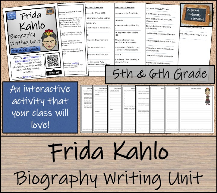 Frida Kahlo Biography Writing Unit | 5th Grade & 6th Grade