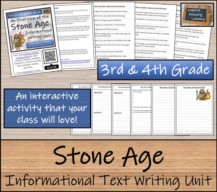 Stone Age Informational Writing Unit | 3rd Grade & 4th Grade