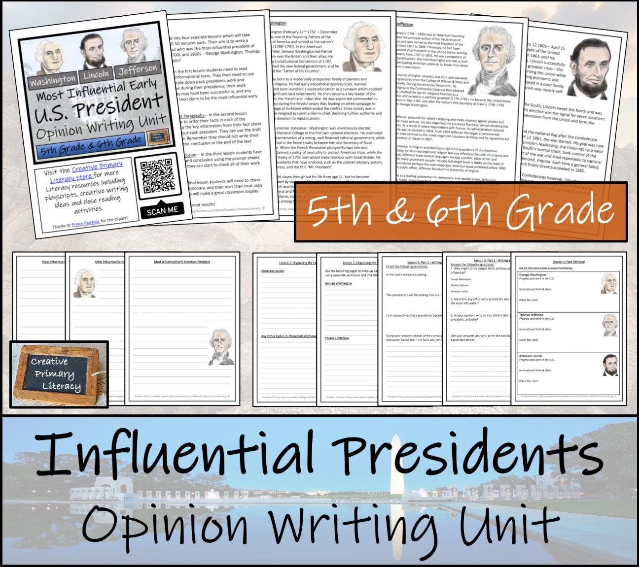 Most Influential Early President Opinion Writing Unit | 5th Grade & 6th Grade