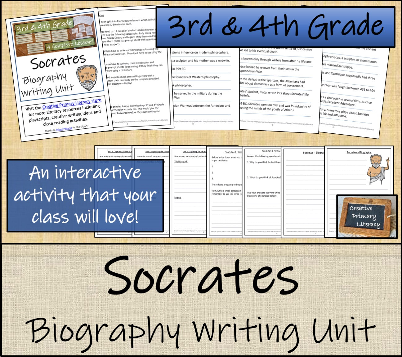 Socrates Biography Writing Unit | 3rd Grade & 4th Grade