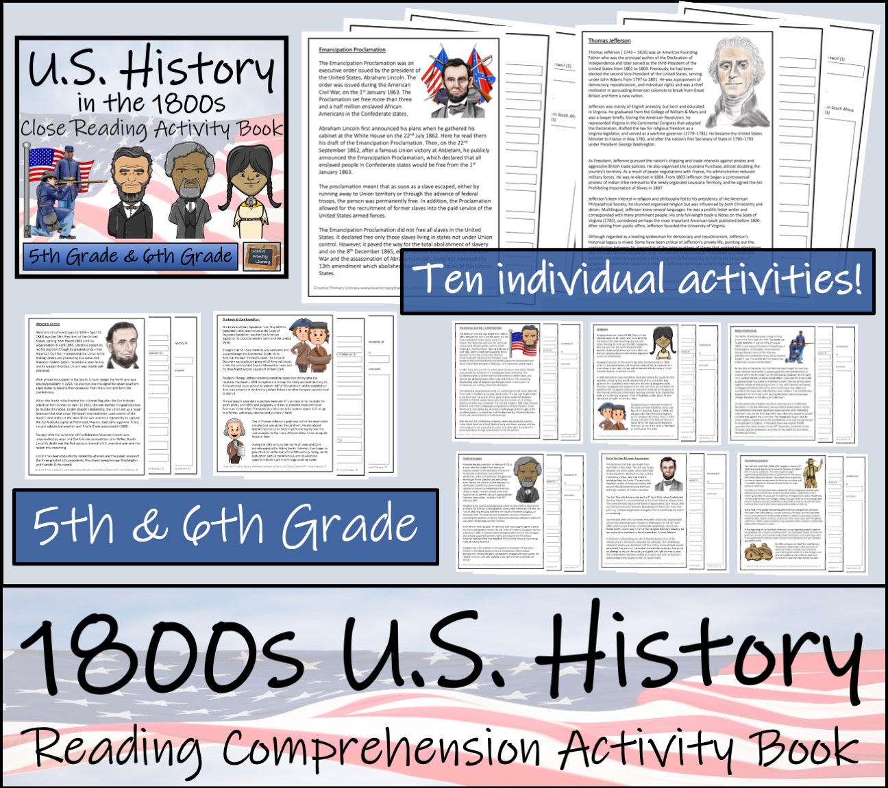 1800s U.S. History Close Reading Comprehension Book | 5th Grade & 6th Grade
