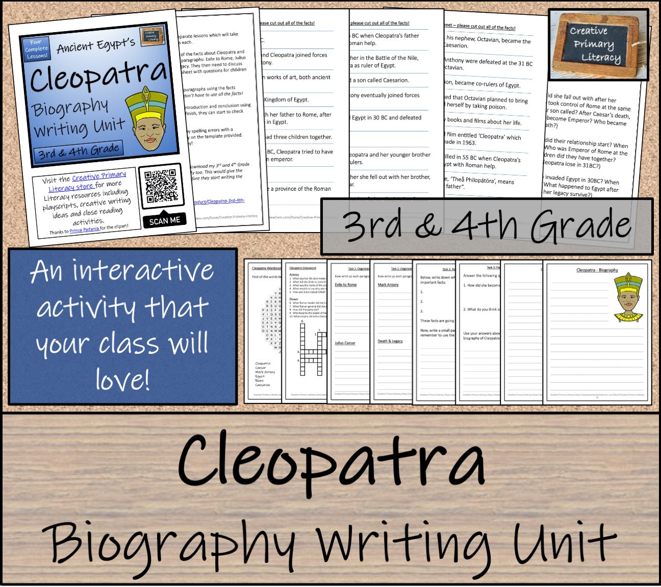 Cleopatra Biography Writing Unit | 3rd Grade & 4th Grade