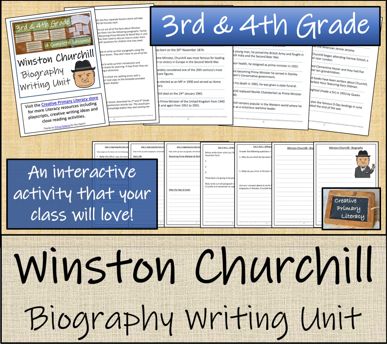 Winston Churchill Biography Writing Unit | 3rd Grade & 4th Grade