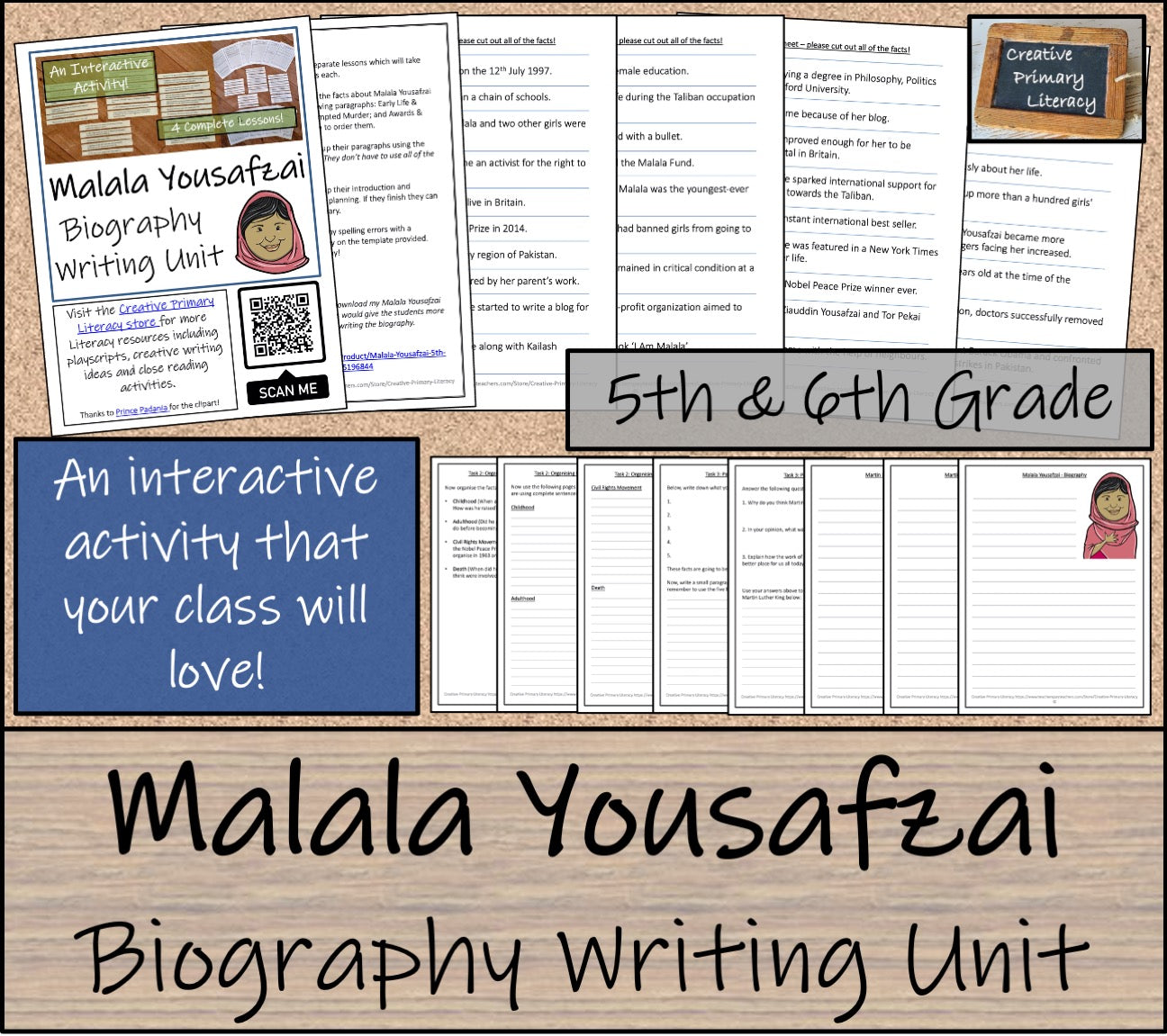 Malala Yousafzai Biography Writing Unit | 5th Grade & 6th Grade