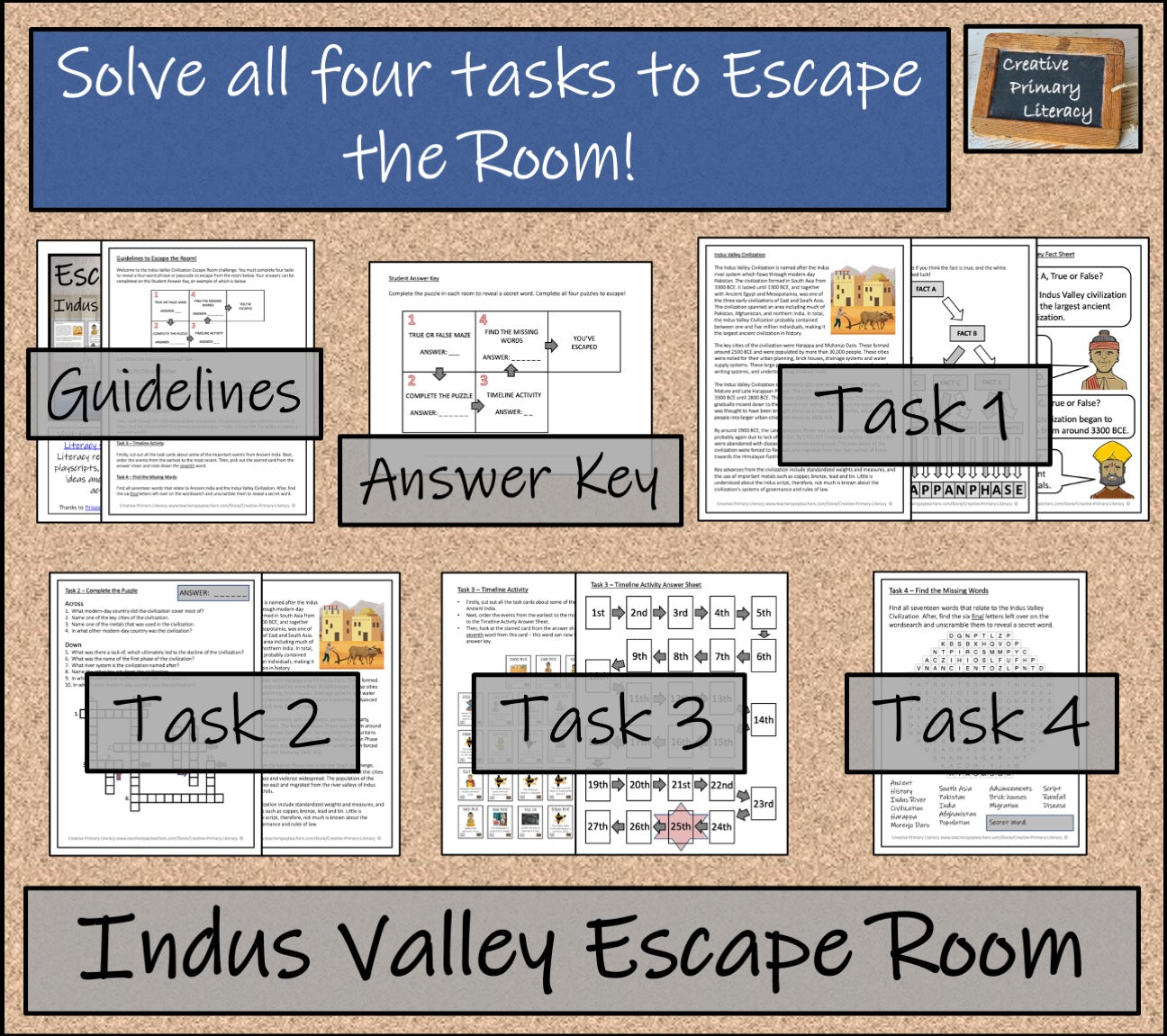 Indus Valley Civilization Escape Room Activity