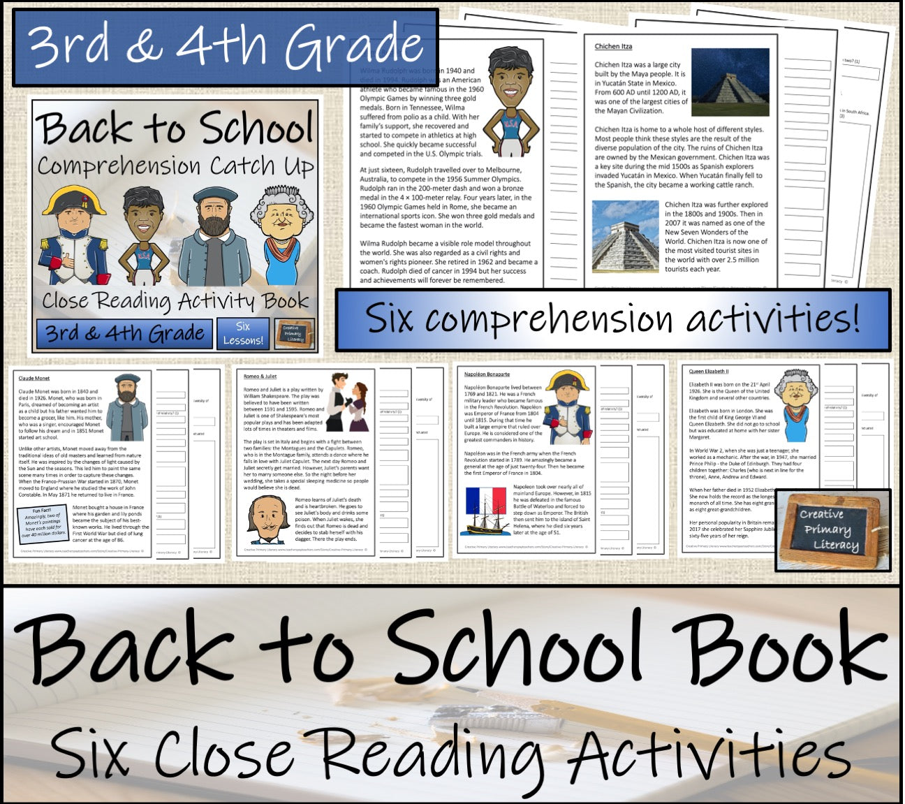 Back to School Comprehension Catch Up Close Reading Book | 3rd Grade & 4th Grade