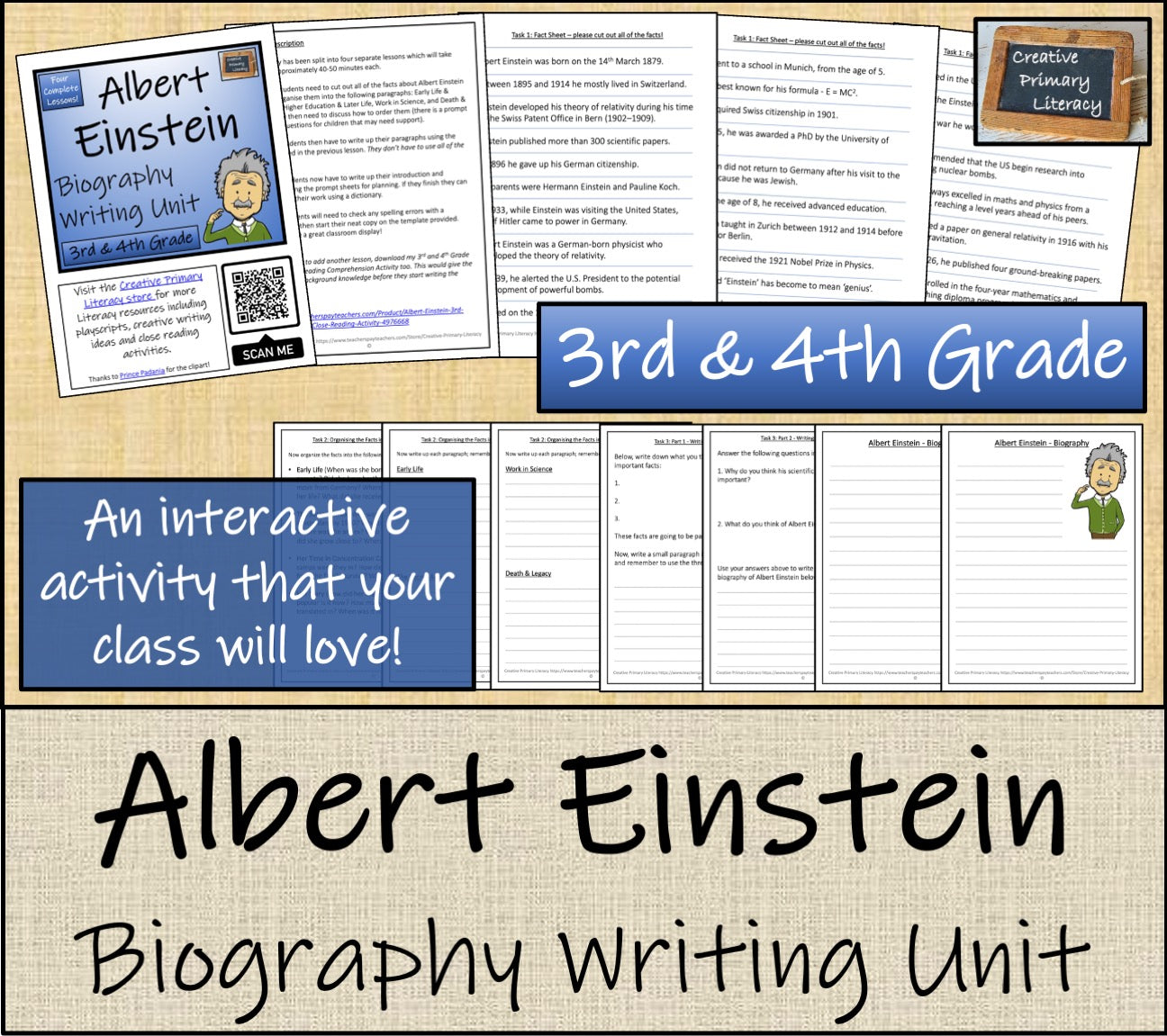 Albert Einstein Biography Writing Unit | 3rd Grade & 4th Grade