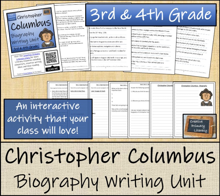 Christopher Columbus Biography Project & Writing Unit | 3rd Grade & 4th Grade