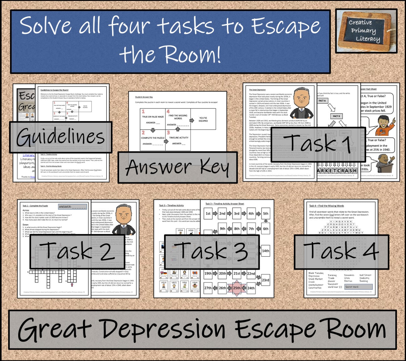 The Great Depression Escape Room Activity