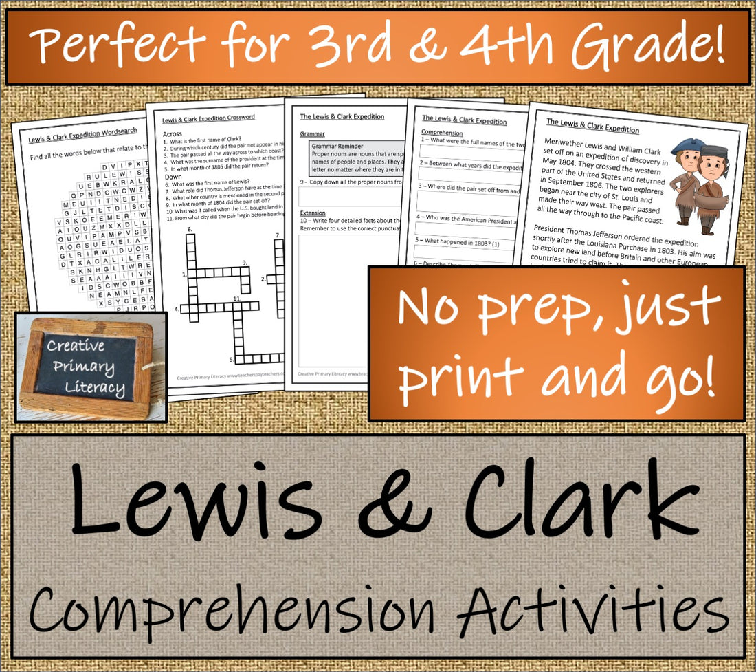Lewis and Clark Expedition Close Reading Comprehension | 3rd & 4th Gra ...