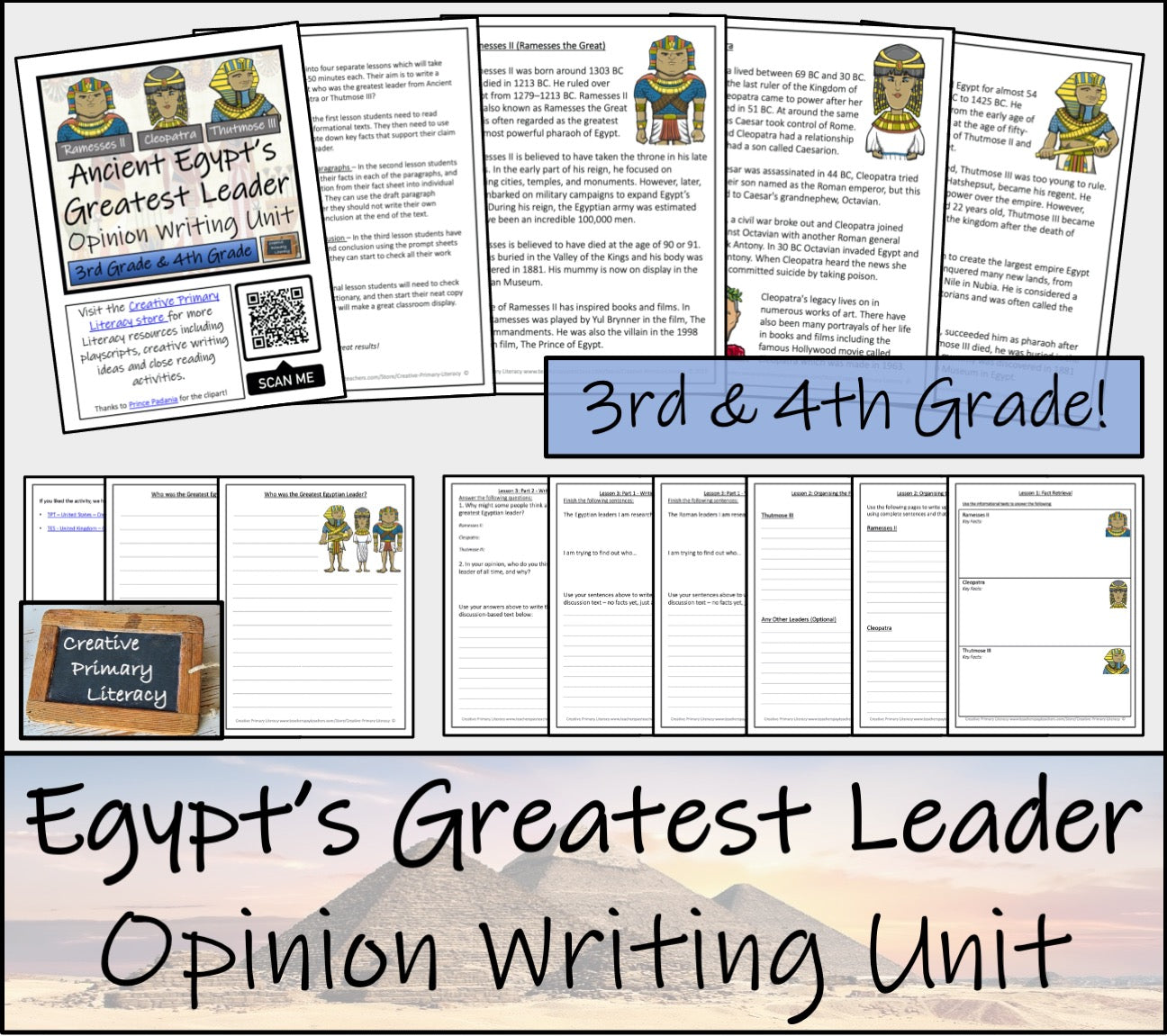 Ancient Egypt's Greatest Leader Opinion Writing Unit | 3rd & 4th Grade