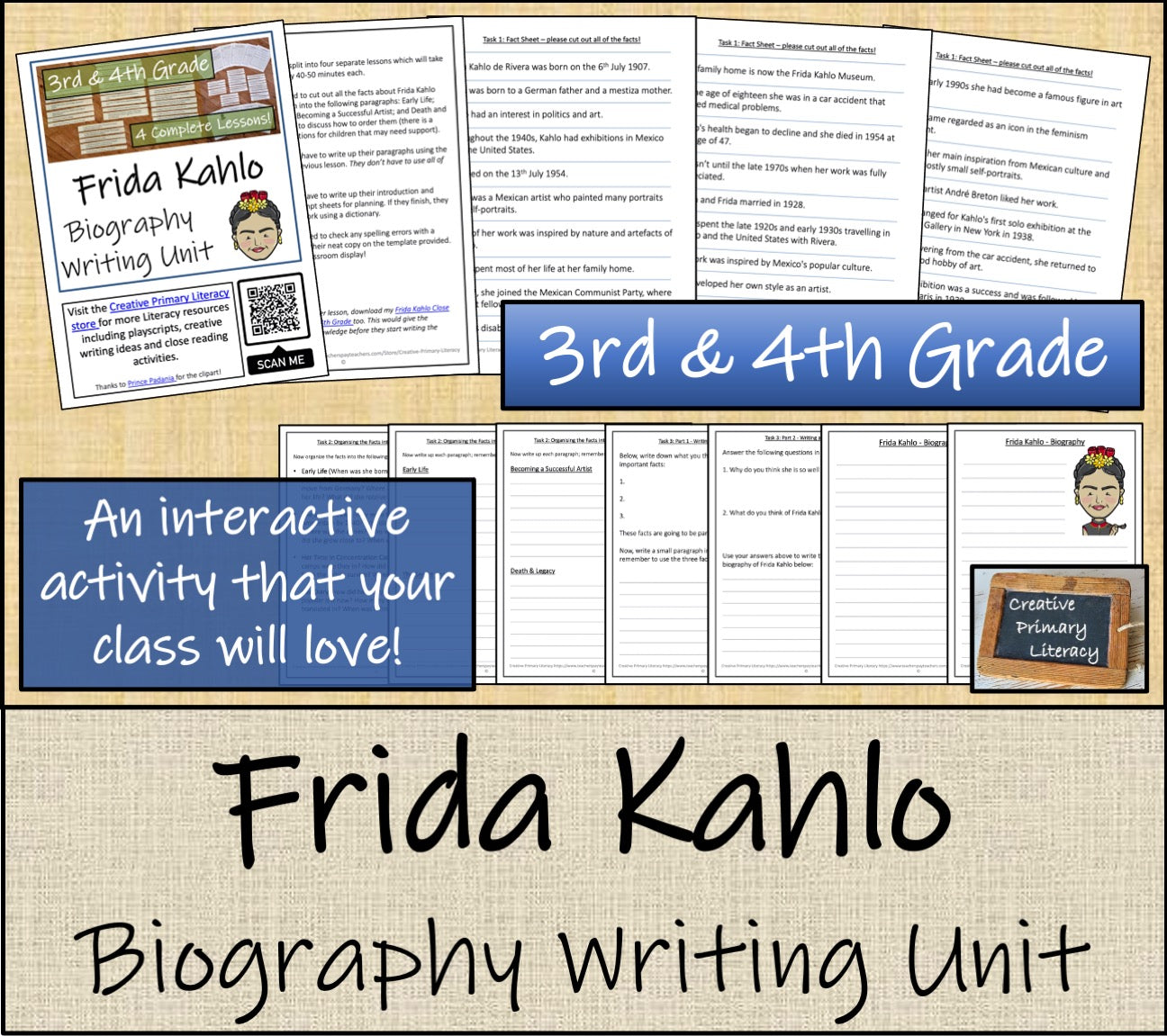 Frida Kahlo Biography Writing Unit | 3rd Grade & 4th Grade