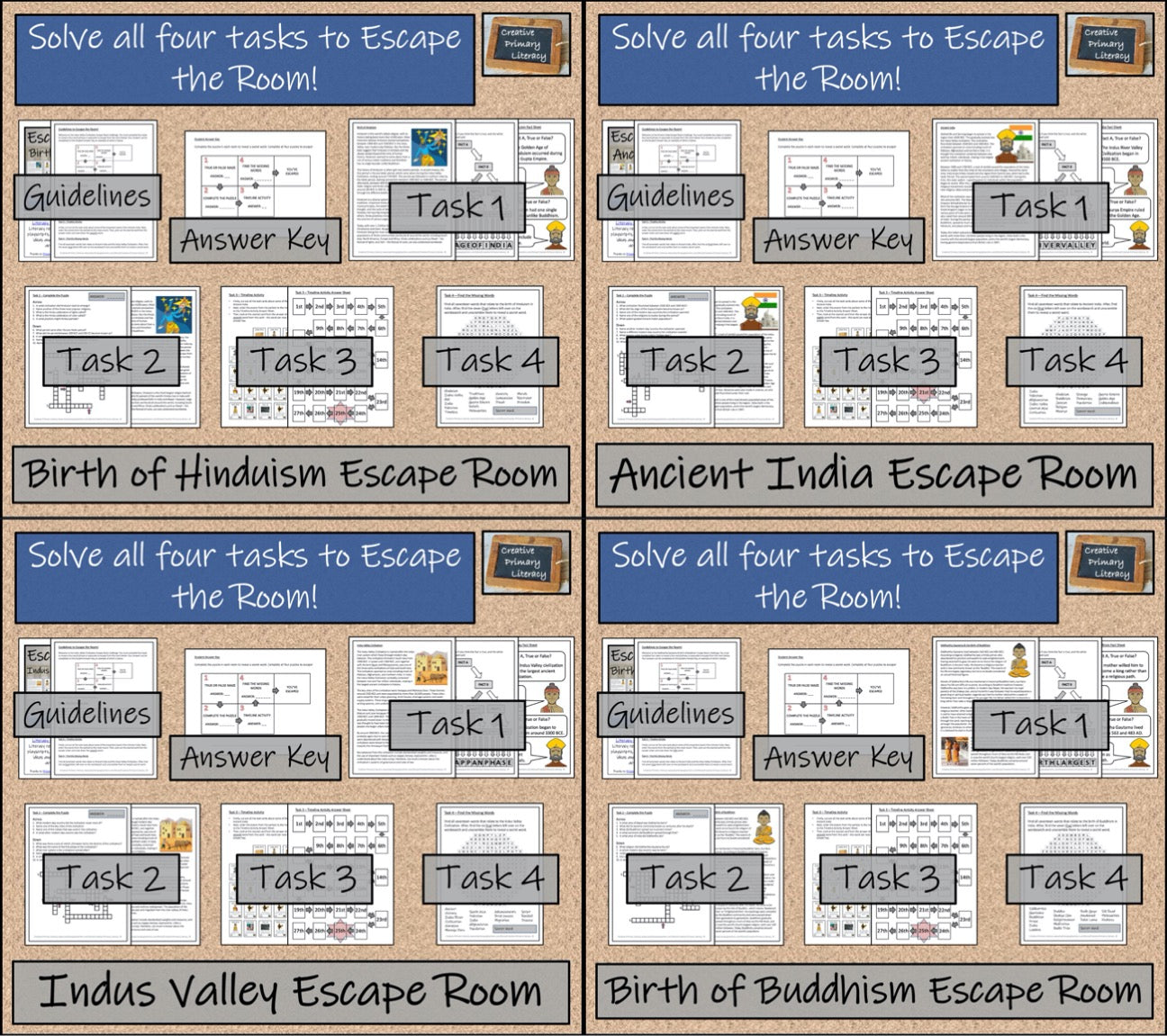 Ancient India Escape Room Activity Bundle | 5th Grade & 6th Grade