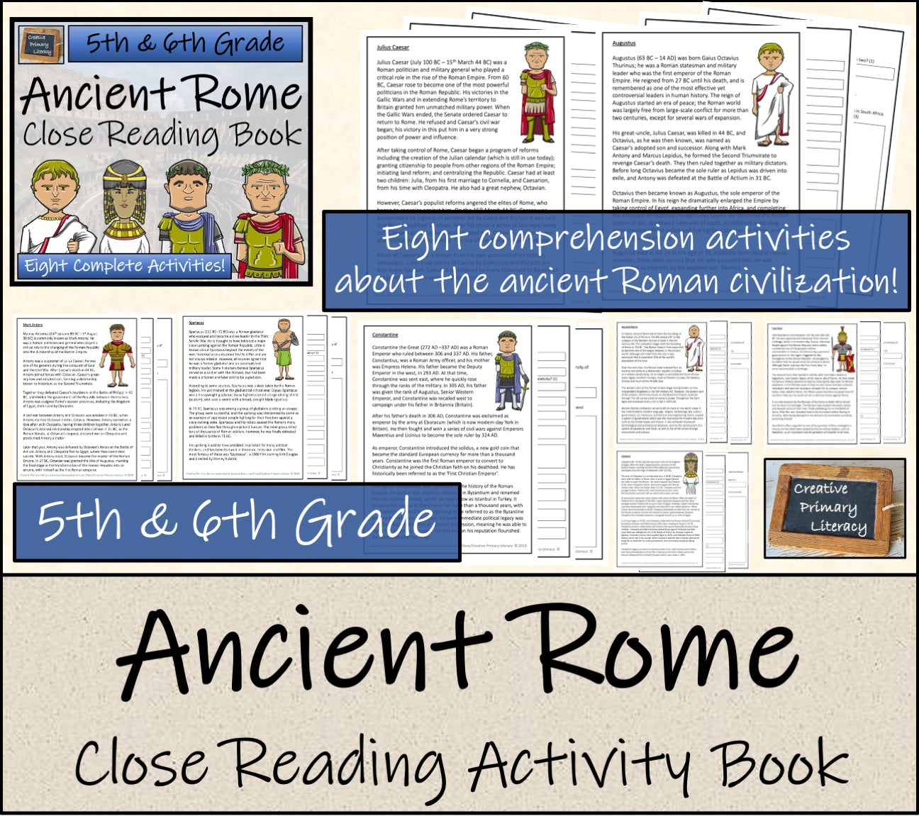 Ancient Rome Close Reading Comprehension Activity Book | 5th Grade & 6th Grade