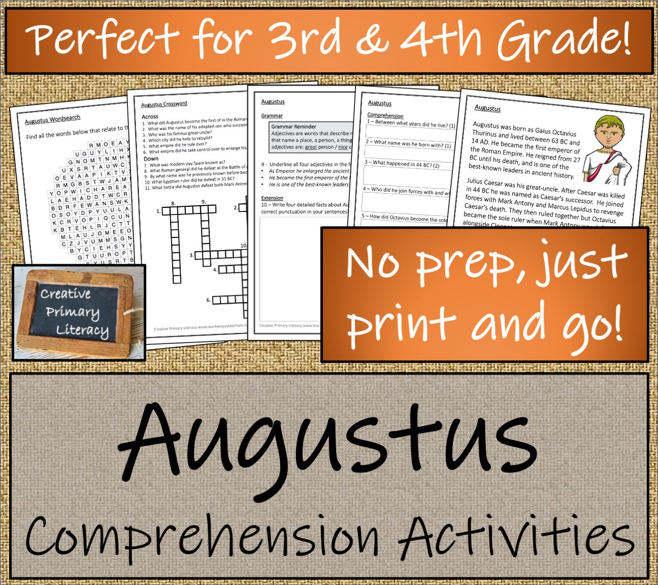 Augustus Close Reading Comprehension Activity | 3rd Grade & 4th Grade