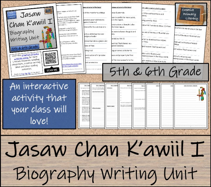 Jasaw Chan K'awiil I Biography Writing Unit | 5th Grade & 6th Grade