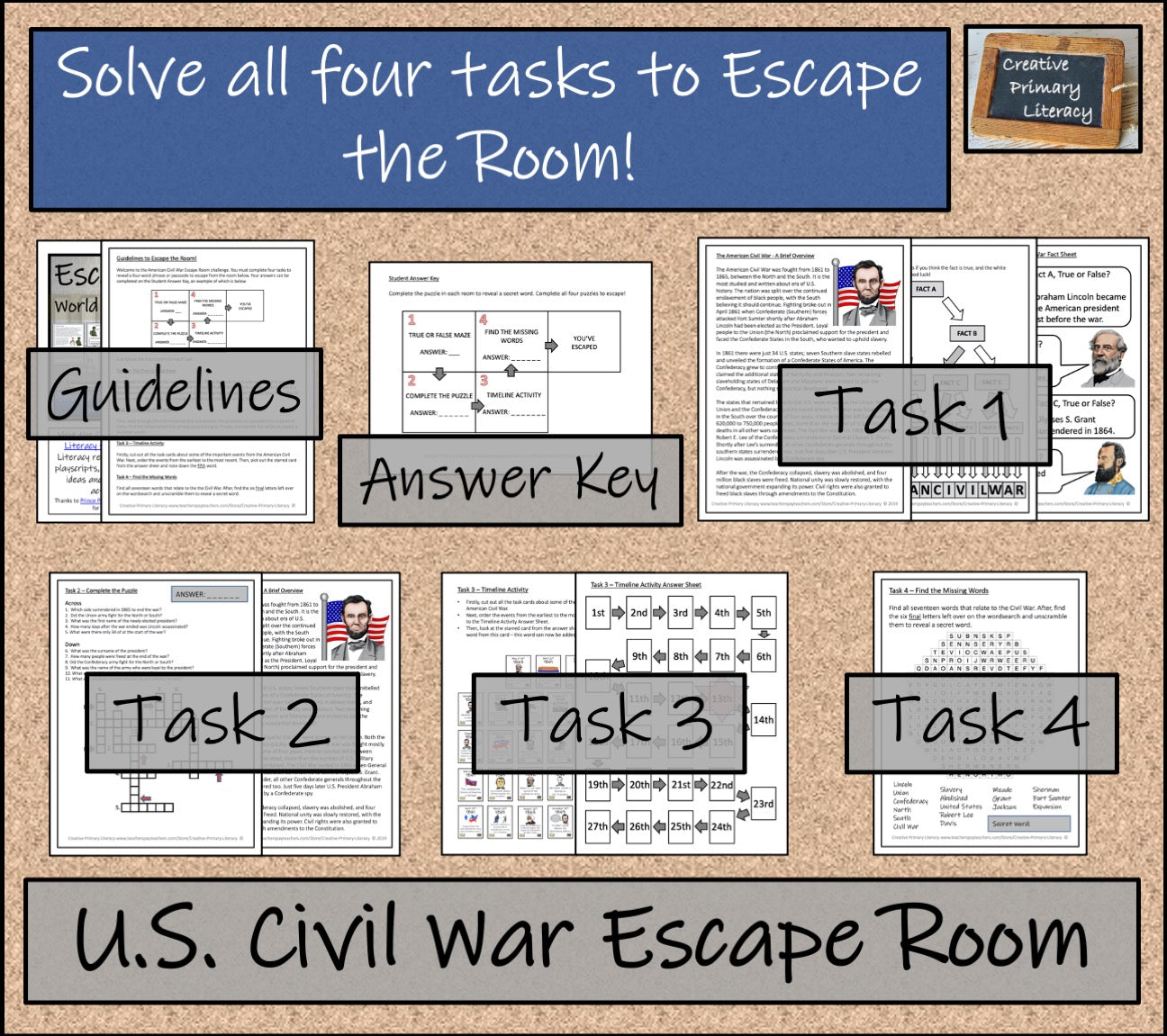 American Civil War Escape Room Activity