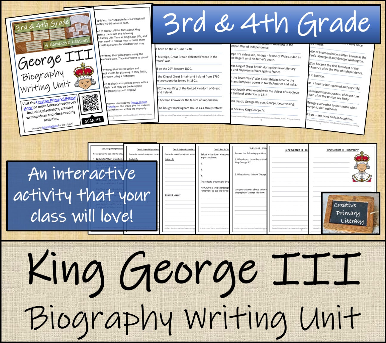 King George III Biography Writing Unit | 3rd Grade & 4th Grade