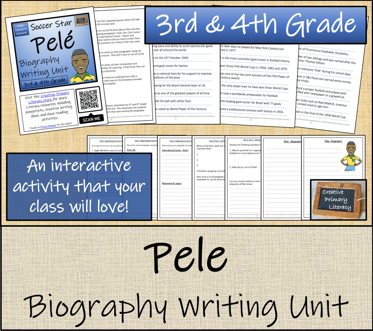 Pele Biography Project & Writing Unit | 3rd Grade & 4th Grade