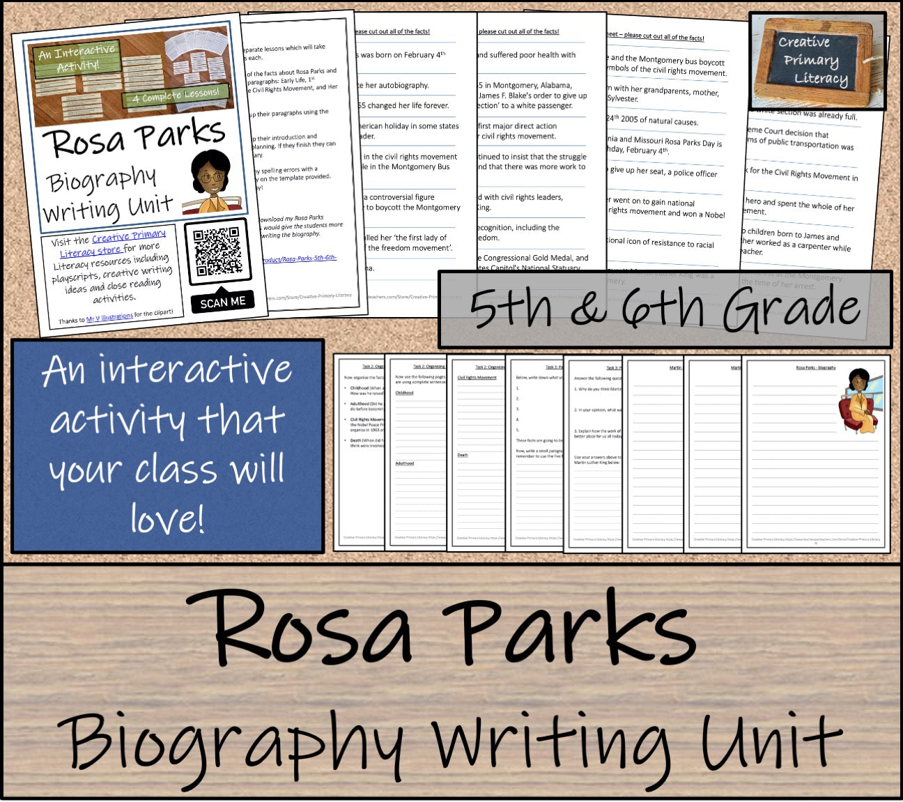 Rosa Parks Biography Writing Unit | 5th Grade & 6th Grade