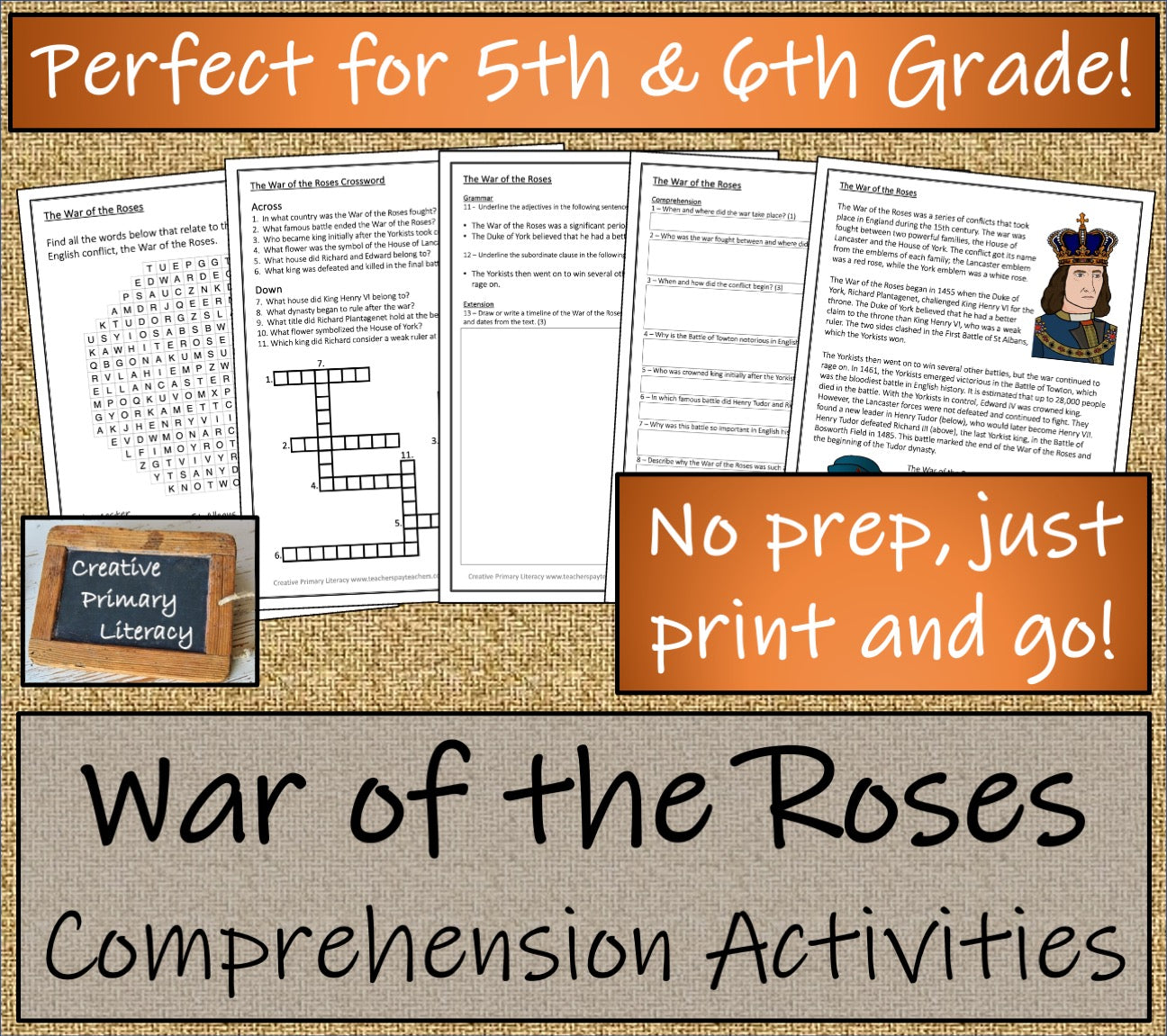 The War of the Roses Close Reading Activity | 5th Grade & 6th Grade ...