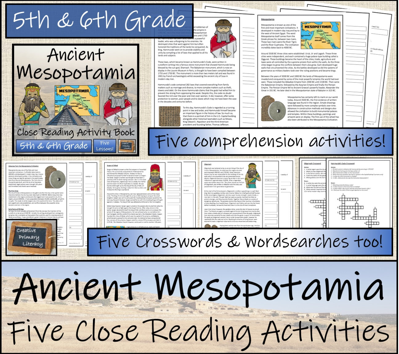 Ancient Mesopotamia Close Reading Comprehension Book | 5th Grade & 6th Grade