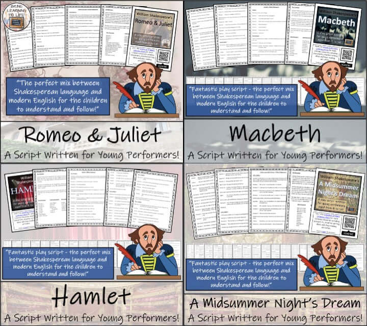 William Shakespeare Play Scripts Bundle | Eight Individual Play Script ...
