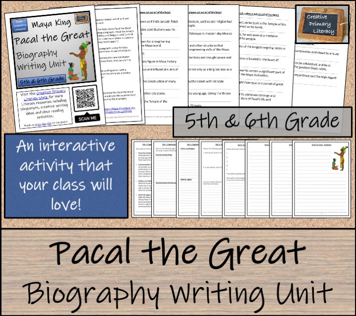 Pacal the Great Biography Writing Unit | 5th Grade & 6th Grade