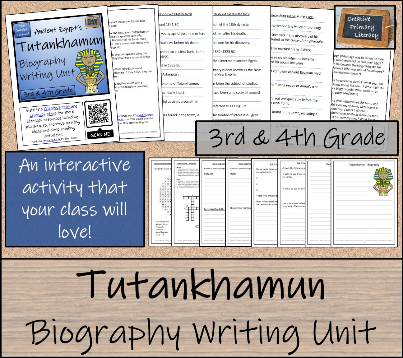 Tutankhamun Biography Writing Unit | 3rd Grade & 4th Grade