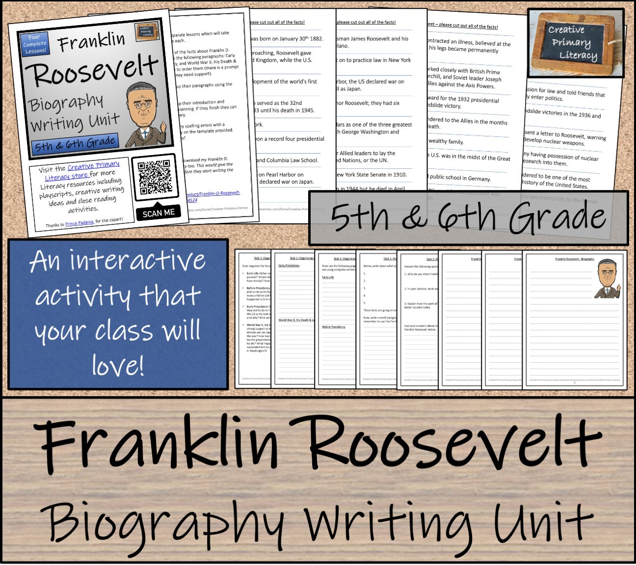 Franklin Roosevelt Biography Writing Unit | 5th Grade & 6th Grade